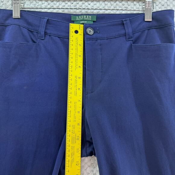 Lauren Ralph Lauren Pants Womens 10 Blue Cotton Adelle Straight Leg Mid Rise - Picture 12 of 15